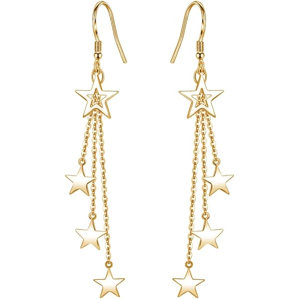 【TATIANA】SHINY STAR EARJACKET EARRING★送料・関税込 Amazon.com: Temperament Long Star Tassel Drop Dangle Earring