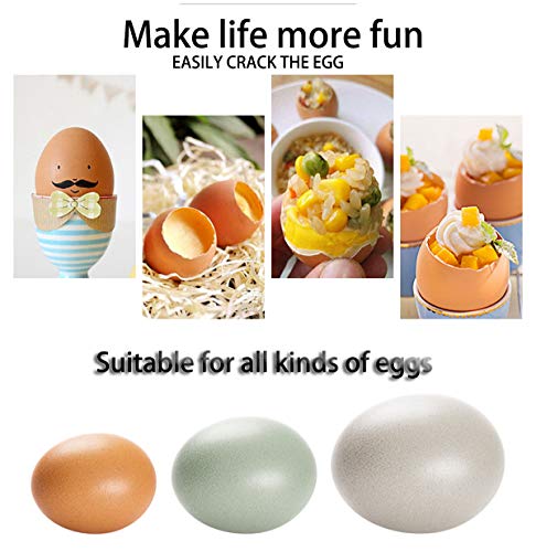Egg Cracker Topper Set for Soft Hard Boiled Eggs Shell Removal Includes 1 Egg Cutter, 1 Egg Slicer and 4 Egg Cups