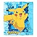 un 3 Piece Blue Yellow Pokemon Big Pikachu Twin/Full Bedding Comforter Set, Cute Bold Bright Geometric Anime Cartoon Pattern, Reversible Pokemon Ball White Blue Sky Kids Bedding for Bedroom,