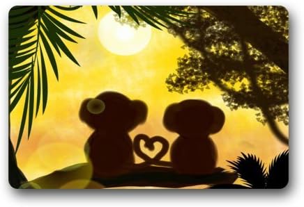 Amazing Sunset Jungle Forest Love Monkey Non-woven Fabric Top Doormat,Indoor/Outdoor Floor Mat 23.6"(L) x 15.7"(W)