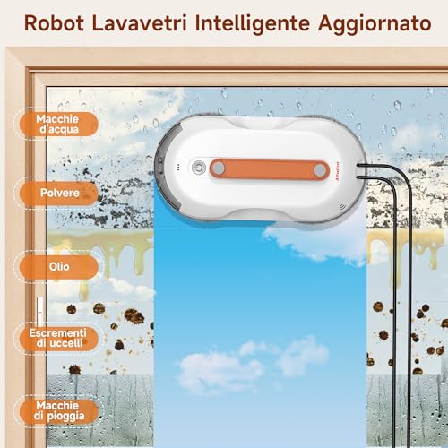 AlfaBot X7 Pro - Automatic Window Cleaner Robot with Bilateral Spraying • Smart Navigation • Extra Large Tank • Ideal for Glass, Tiles and Smooth Surfaces