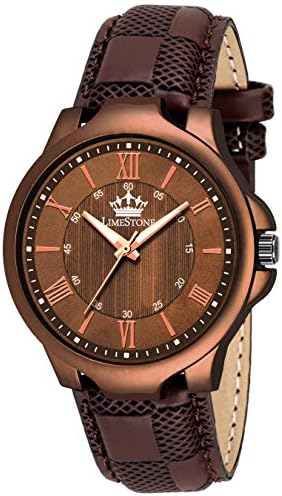 LIMESTONE Analogue Round Brown Strap Men's Watch - LS2774