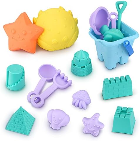 Beach Toys, VFunix 18-Piece Sand Toys Set, Multi-Colored Shapes Beach and Toy Set