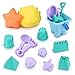 Beach Toys, VFunix 18-Piece Sand Toys Set, Multi-colored Shapes Beach and Toy Set