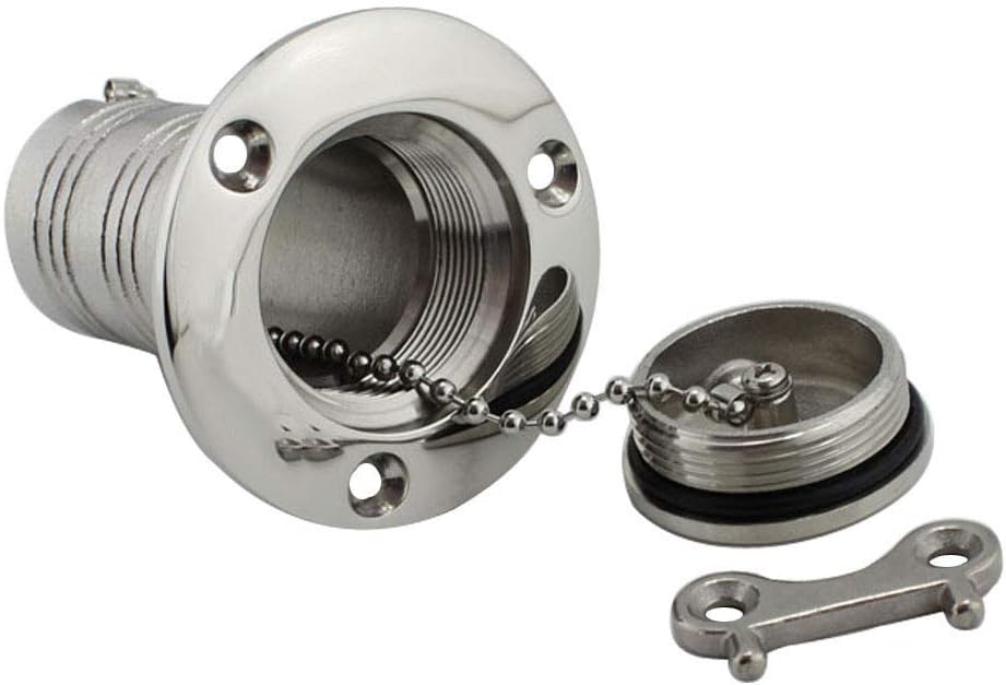 POFET 1-1/2 inch 316 With Key Stainless Steel Marine Grade Stainless Steel Water Deck Filler for Refueling,for Yacht Tank Port,Cabin Tank Deck Generic - Image 3