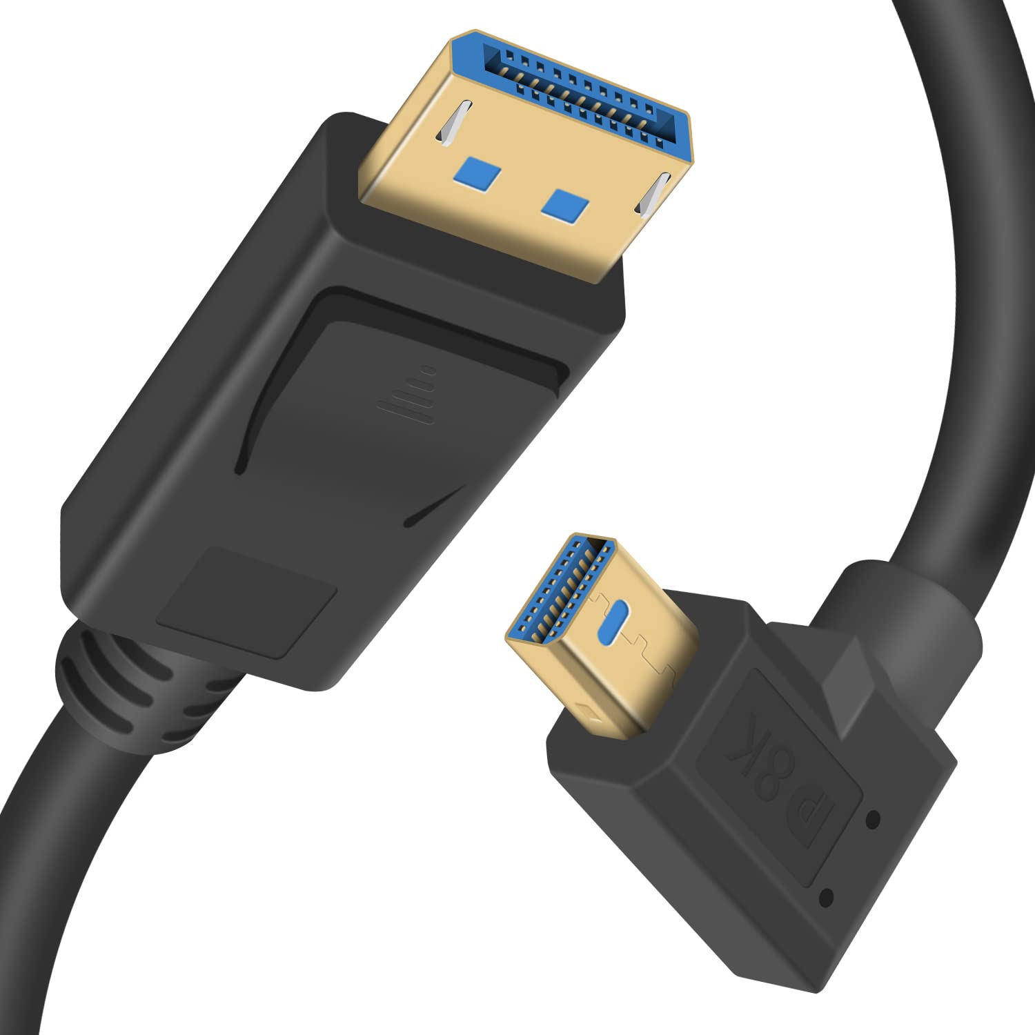 Duttek Mini DisplayPort to DisplayPort 1.4a Cable, 0.3M, Supports 8K@60Hz, Bi-Directional Transmission, Compatible with Monitor, TV, PC, Laptop