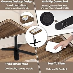 Aoligrace Walnut Side Table Adjustable
