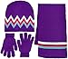 Girl's 3 Piece Knit Hat, Scarf & Gloves Set