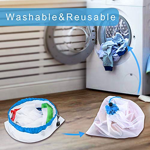 image for mixigoo Reusable Mesh Produce Bags - Premium Washable Mesh Bags for Gr