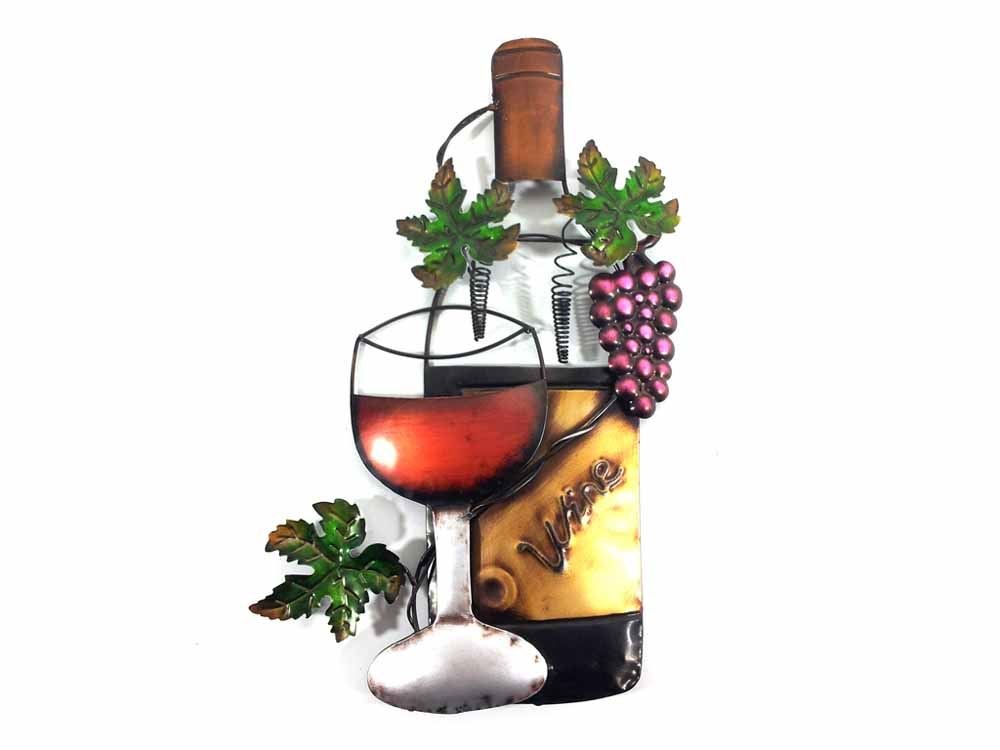 BWA New Contemporary Metal Wall Art Picture Or Sculpture – Red Wine Scene