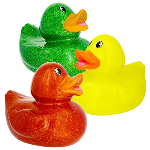 Giant Glitter Rubber Duck Toy with Sound Assortment Duckies for Kids