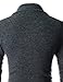 (GD93) Slim Stylish Unbalanced Metallic Leather Point Knitted Cardigan Sweaters Charcoal US M(Tag Size L)