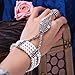 BABEYOND 1920s Flapper Bracelet Ring Set Austrian Crystals Imitation Pearl