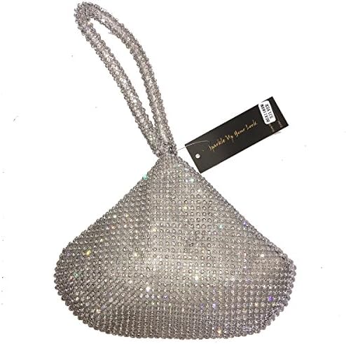BEA118R Newly Enlarged Full Rhinestoned Fashion Wristlet Stunning Evening Purse Wedding Prom Clutch Holiday Gift (silver)