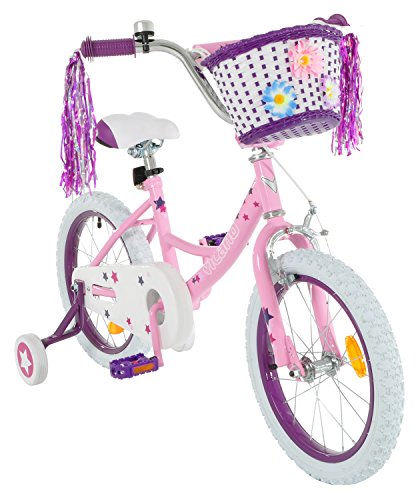 Vilano Girl's 14 Inch Bike with Training Wheels and Basket