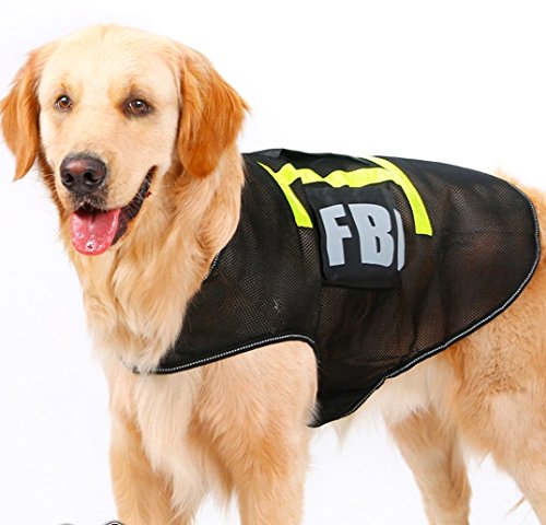 Colorfulhouse® FBI Pet Costume for Large Dogs Breathable Mesh Police Dog Vest