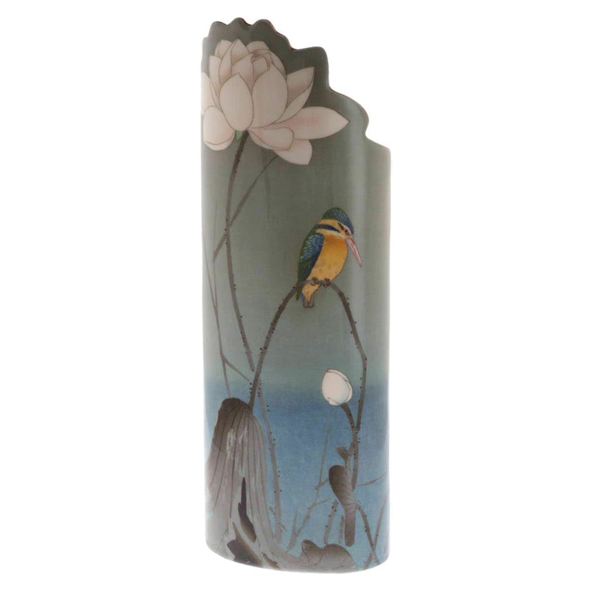 Kason - Kingfisher with Lotus Flower Vase Multicolor — image 1