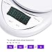 TopYart 5Kg x 1g Digital Electronic Kitchen Food Scale, LCD Display, White
