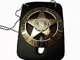 Fugitive Round Recovery Badge Emblem Gold Color & Neck Chain Holder
