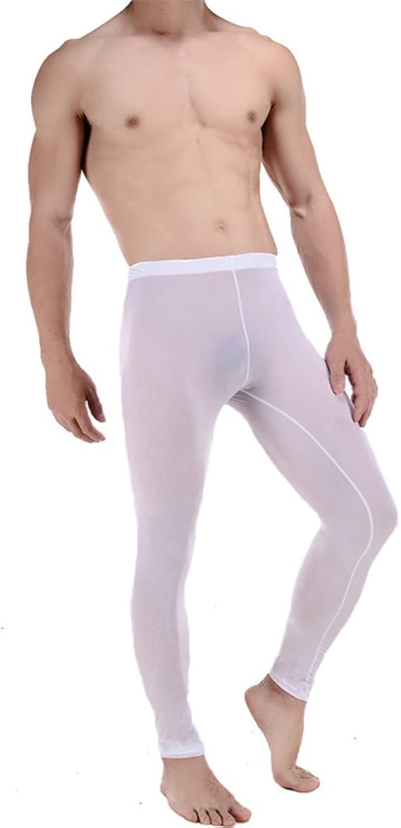 Men's Sexy Loose See Through Gauze Pants (L) White at Amazon Men’s