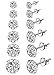 Sterling Silver Studs Earrings, 4-6 Pairs, Round Clear Cubic Zirconia Stud Earrings for Sensitive Ears priercing