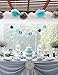 First Birthday Boy Decorations Baby Blue White Grey Baby Boy First Birthday Party Decorations Tissue Paper Pom Pom Tassel Garland Circle Garland for Gey Elephant Baby Shower Decorations Boy