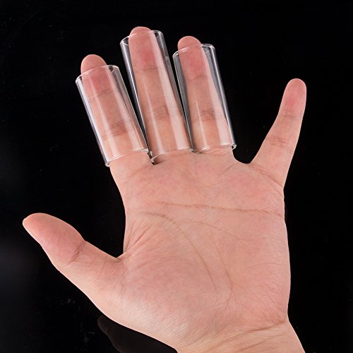 COCODE 3 Size Glass Guitar Slides Set and 10 Pieces Guitar Picks for Guitar, Bass