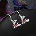 Christmas Gift Reindeer Earring -Silver Hypoallergenic Red Deer Xmas Dangle Earrings for Women Girls Kids Small Cute Christmas Jewelry Drop Earrings, Cute and Fun, Great Gift Package Idea