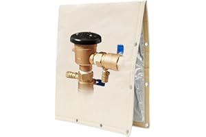 King Mills 5 Layer Sprinkler Covers for Outside, L-Shaped Opening Back Flow Covers for Winter Freeze and Intense Sun Protection. Outdoor Pipe Insulation Cover.[Sand Stone] 16x18in