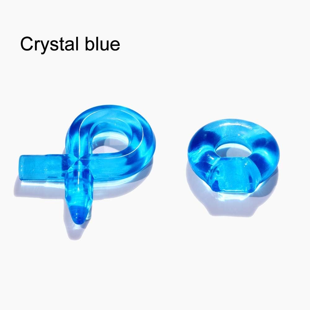 2 Pieces Silicone Massage Ring Premium Stretchy Silicone Delay Rings Set for Men (Crystal Blue)