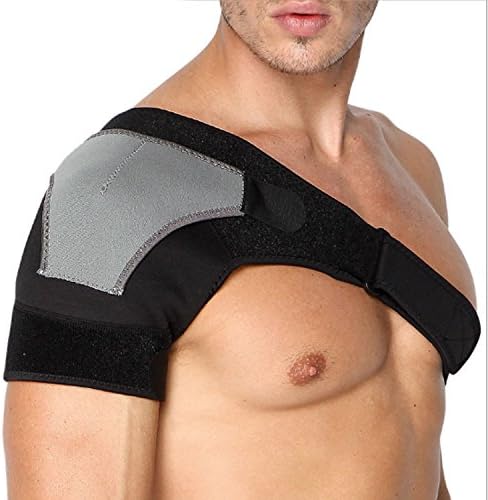 Shoulder Support，Anzome Adjustable Gym Sports Single Shoulder Brace Support Strap Wrap