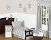 Sweet Jojo Designs Trellis Print Modern Lattice Wall Paper Border, Gray and White, 6 Oz