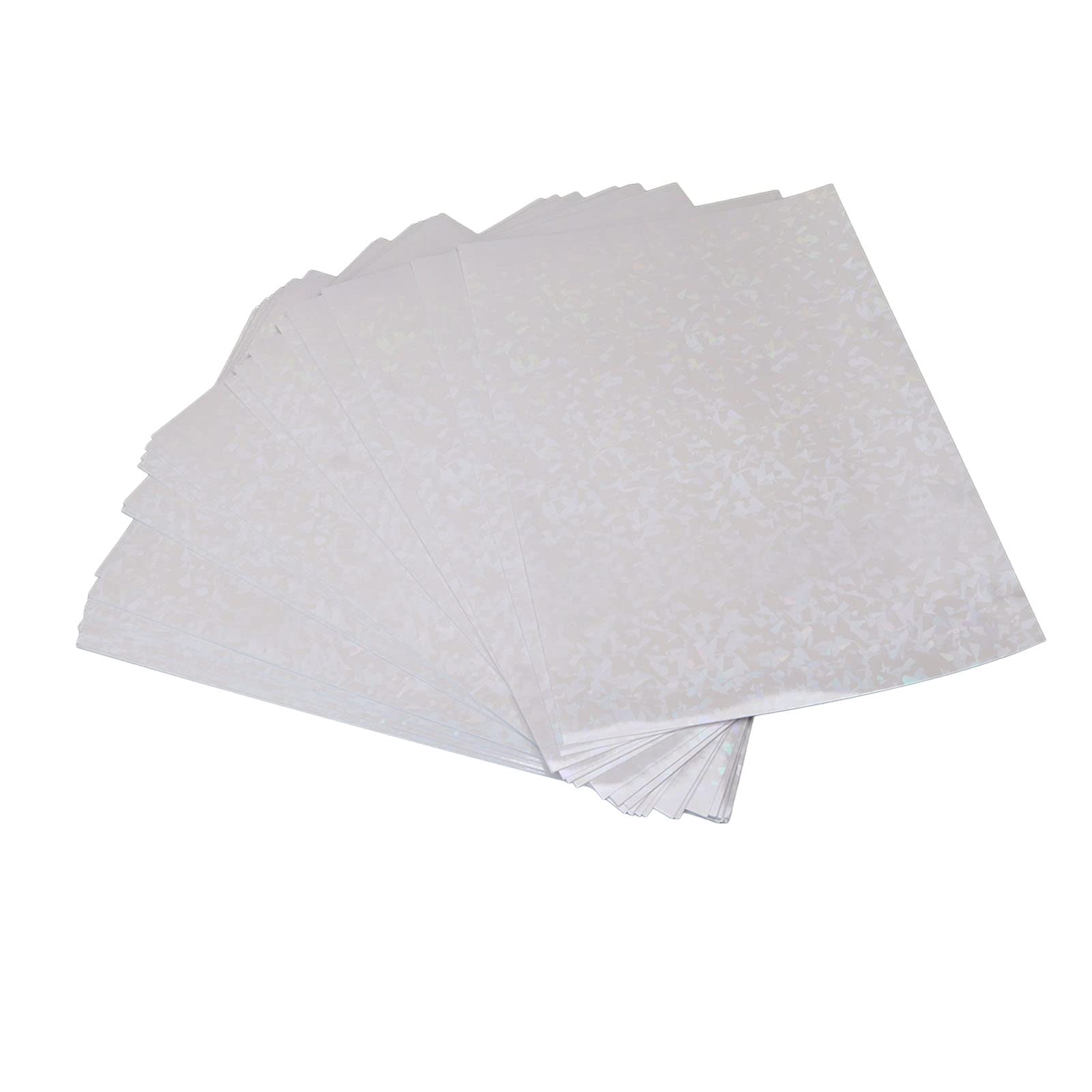 A4 Size Transparent Holographic Vinyl Overlay Lamination Sheets50Pcs Holographic Sticker Film for Stickers DIY Badge Crafts (Type 1) Handcraft Materials