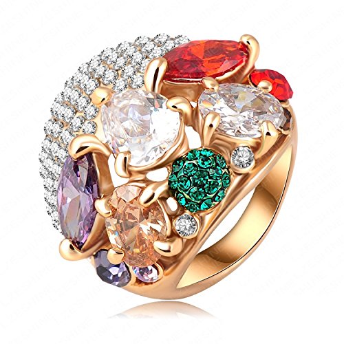 GemMart Jewelry Unique Rhinestones Crystal Ring Gold Plated RingAustrian Crystal SWA Elements Finger Ring Ri-HQ0360
