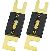 Baomain 2-Pack 400A ANL Fuse Bulk Value Pack with Gold-Plated Terminals for Car Audio, Amplifier, Truck, Boat, RV - 12V/24V C