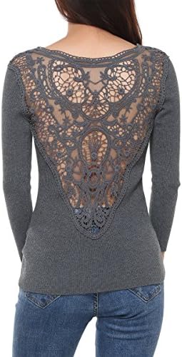 DKBAYA Women Basic Long Sleeves Solid V Neck Bodycon Slim Fit Thick Cardigans Soft Sweater Tops with Back Irregular Hem