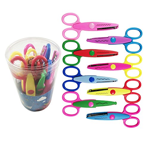 LANGSHOP 8 Pack Paper Edger Scissors Decorative Edging Scissors Craft Cutters for Kids HOUSWOUKER