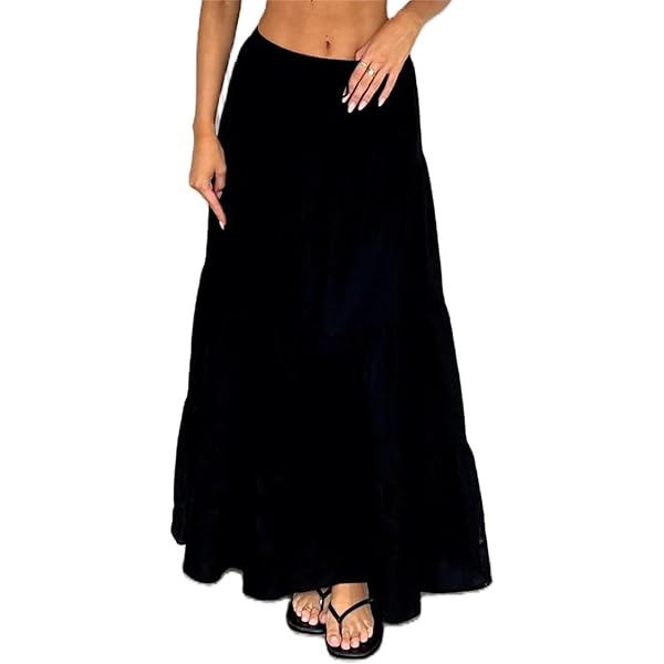 ハーリップトゥ　High-Waist Tiered Long Skirt M Round Tiered Long Skirt