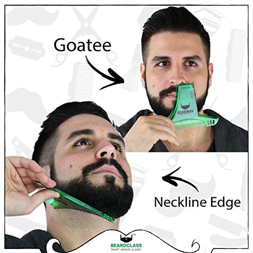 BEARDCLASS Beard Shaping Tool 6 in 1 Comb Multiliner Beard Shaper