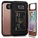 TORU CX PRO Galaxy S6 Wallet Case Pink with Hidden ID Slot Credit Card Holder Hard Cover, Mirror & USB Adapter for Samsung Galaxy S6 - Rose Gold