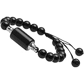 SUNYIK Crystal Beaded Strand Bracelet with Essential Oil Diffuser Stone Cylinder Perfume Stone Beaded Adjustable Bracelet for Women Ladies