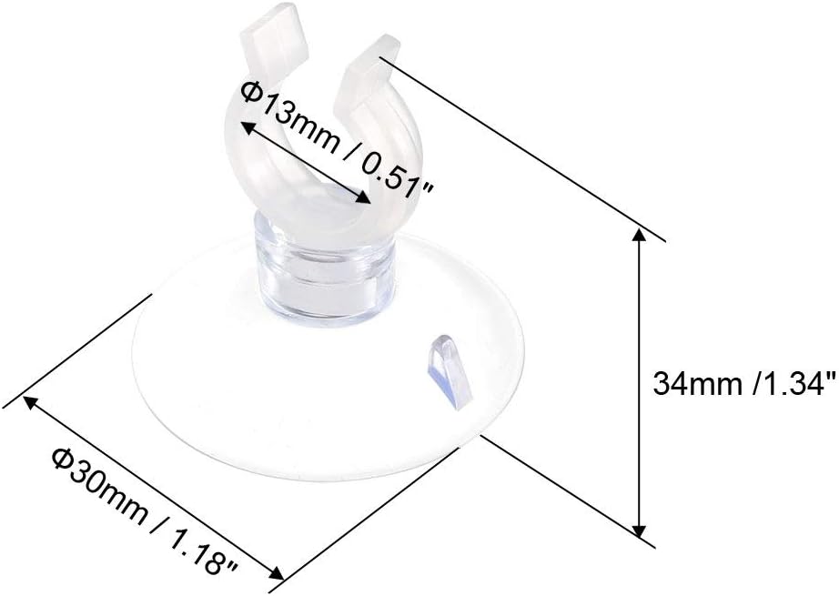 sourcing map Aquarium Suction Cup Clips Airline Tube Holders Clamps for Fish Tank Clear 13mm 6Pcs - Image 3