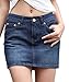 chouyatou Women's Casual Short Denim Skirt (Small, Lblue)