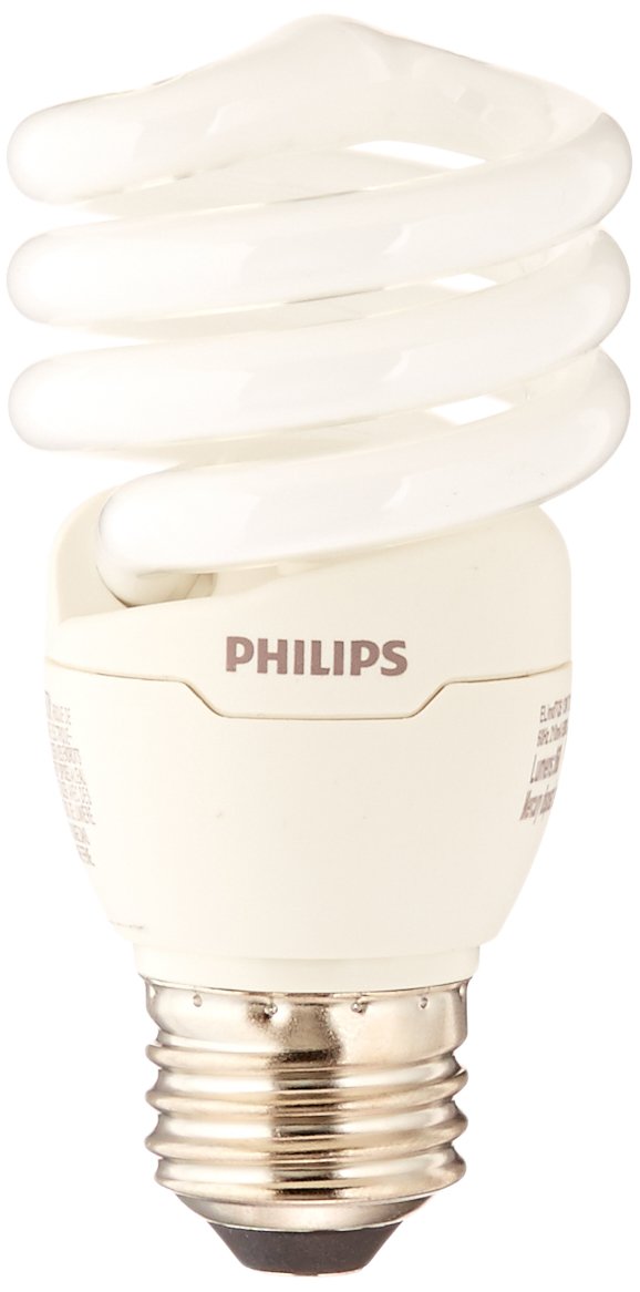 Philips 420091 823031 CFL Light Bulb 13W T2 Twister Daylight 6500K, 60 Watt Equivalent 4-Pack