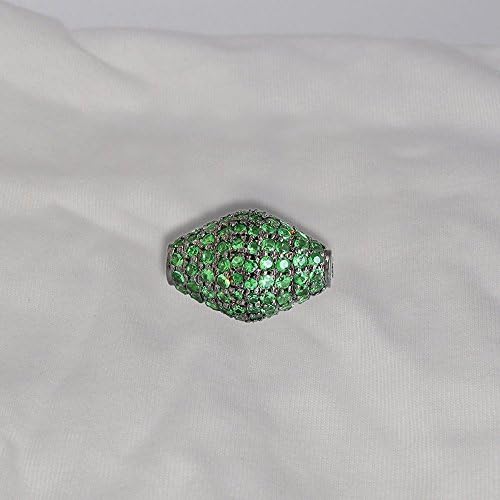 Designer Tsavorite Gemstone Pave Finding Spacer Beads Finding Jewelry