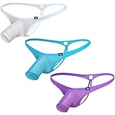 Gogobear Mens Elephant Nose Underwear Hollow Out Thin Double Strap G-String Thongs Brief