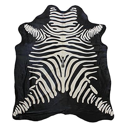 Cow Hide Rug Reverse Zebra Printed Alfombra Piel De Vaca Kuhfell