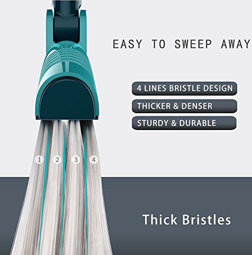 image for SUPERJARE Broom and Dustpan Set, Upright Grips Sweep Combo, 180° Rota