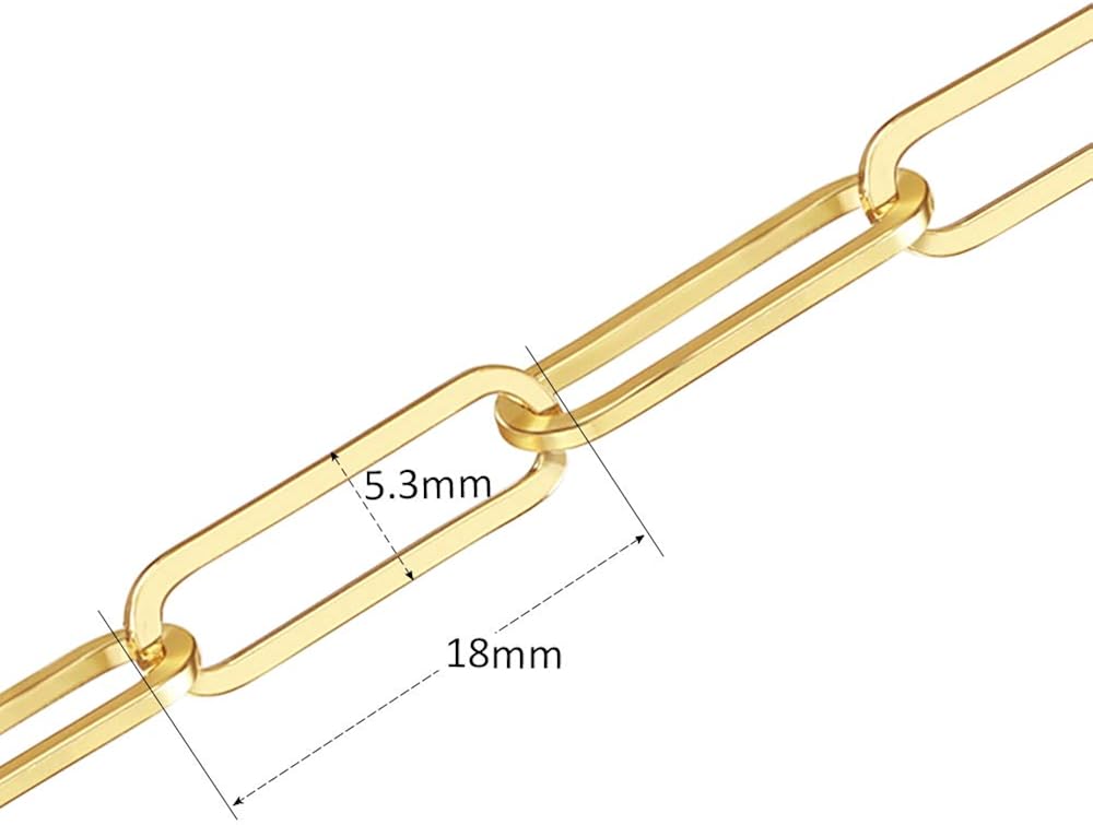 Reoxvo Gold Chain Necklace Paperclip Link Chain Necklaces for Women: Jewelry