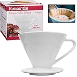 Kuissential Ceramic Coffee Dripper, Filter Cone, Size 02 (40 filters & coffee scoop included)